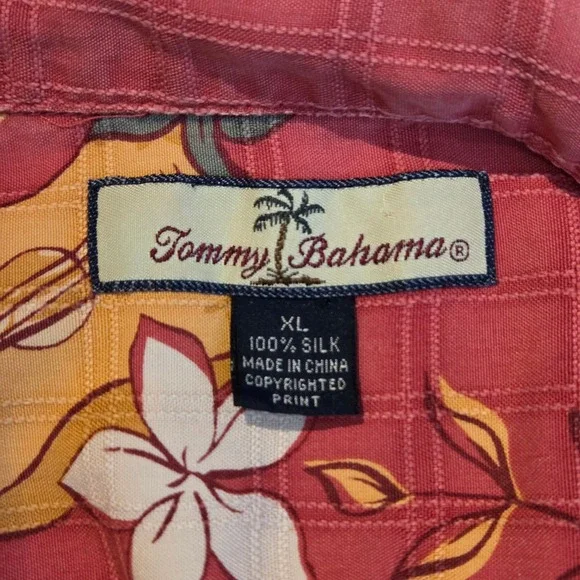 Tommy Bahama Red Tropical Floral Button Down Shirt Size XL - Picture 3 of 6